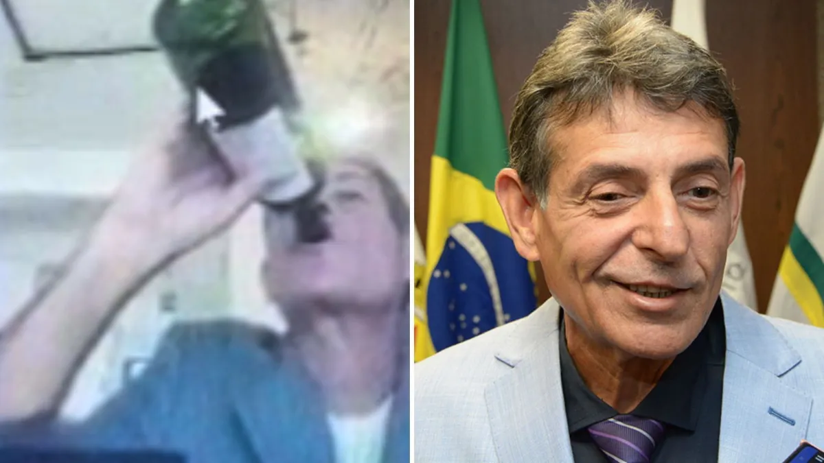 Sessão foi interrompida após magistrado aparecer consumindo bebida e acendendo cigarro com maçarico
