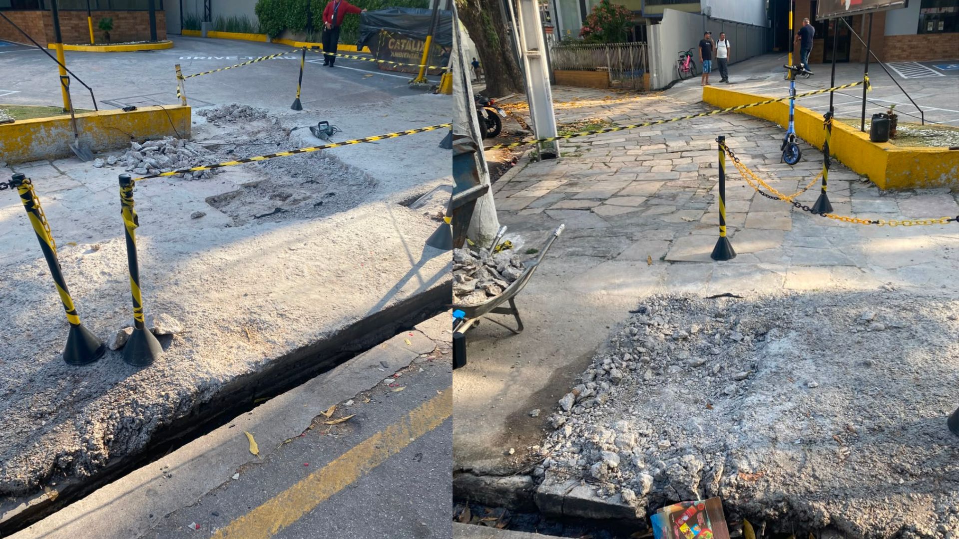 Hamburgueria inicia reconstrução de calçada histórica após embargo em Belém