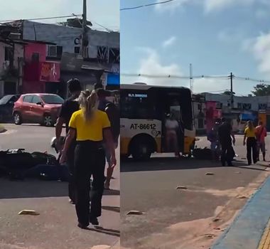 Imagem - Motociclista colide com ônibus em rotatória da Rodovia do Tapanã, em Belém