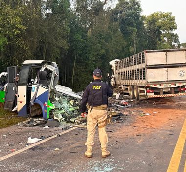 Imagem - Vídeo: acidente entre micro-ônibus e carreta deixa 23 mortos e cinco feridos no Paraná