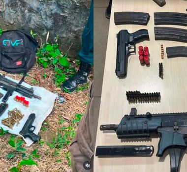 Imagem - Suspeitos fogem pela mata e deixam armamento para trás em Marituba