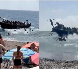 Imagem - Barco com migrantes surpreende turistas em praia da Espanha