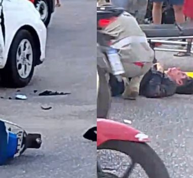 Imagem - Acidente entre carro e moto deixa vítima ferida em Castanhal