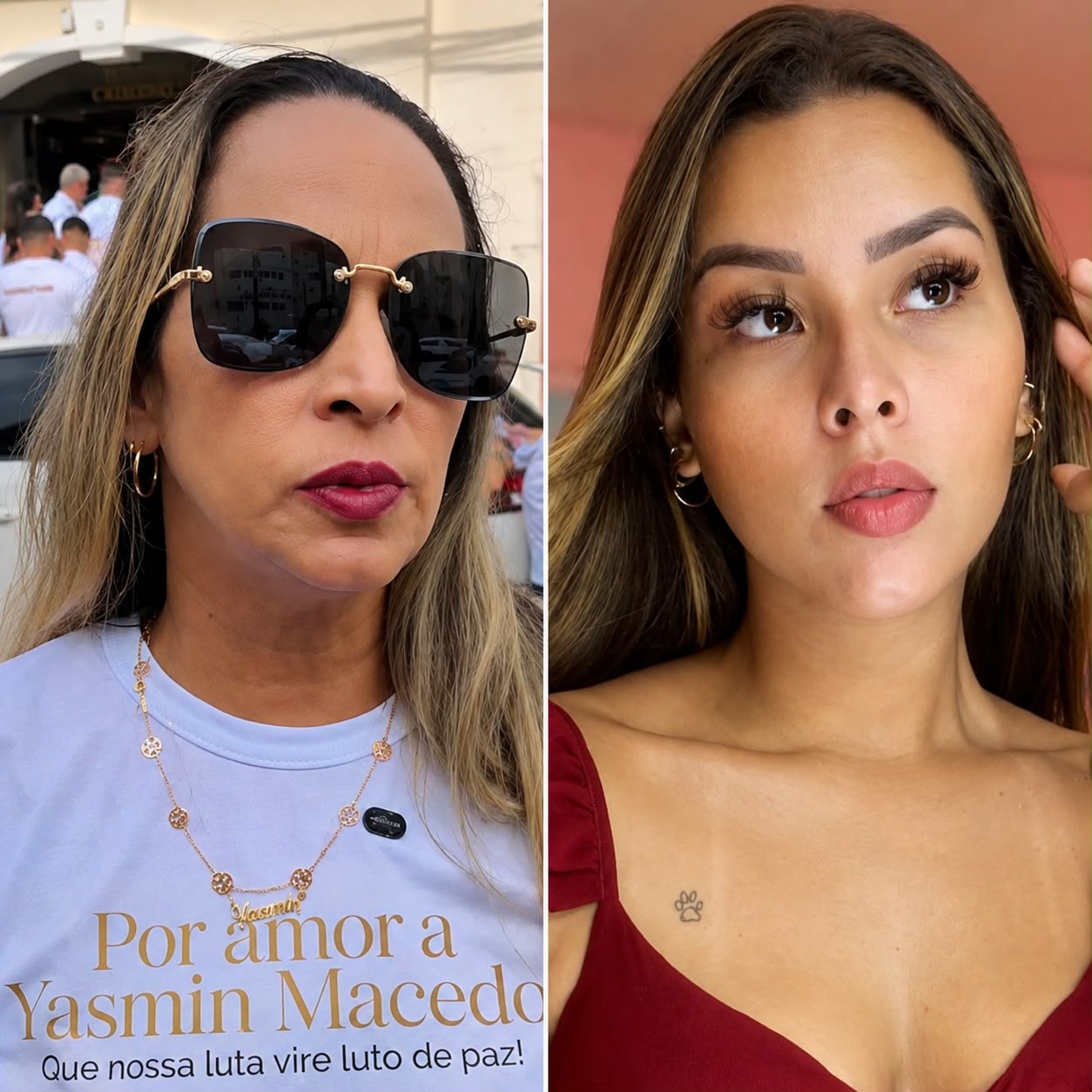 Eliene Cristina Fontes, mãe e Yasmin Macêdo - 
