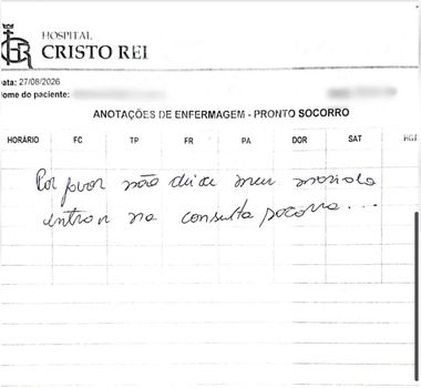 Imagem - Mulher denuncia agressões do marido em prontuário médico: 'Socorro'