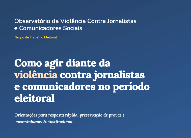 Capa do guia que vai ajudar jornalístas na cobertura das Eleições 2026