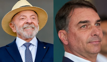 Lula e Flávio Bolsonaro 