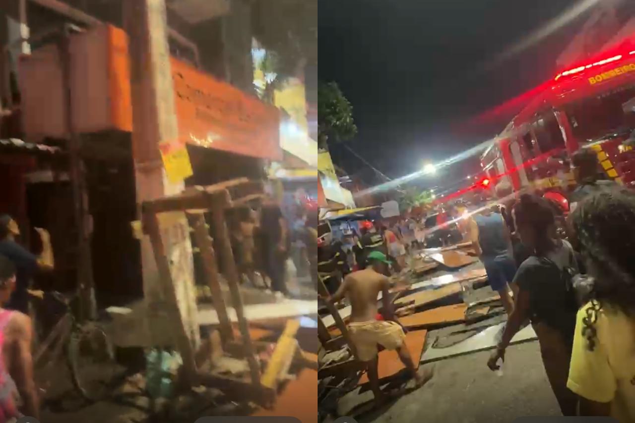 Imóvel ao lado de loja de compensados pega fogo no bairro da Sacramenta
