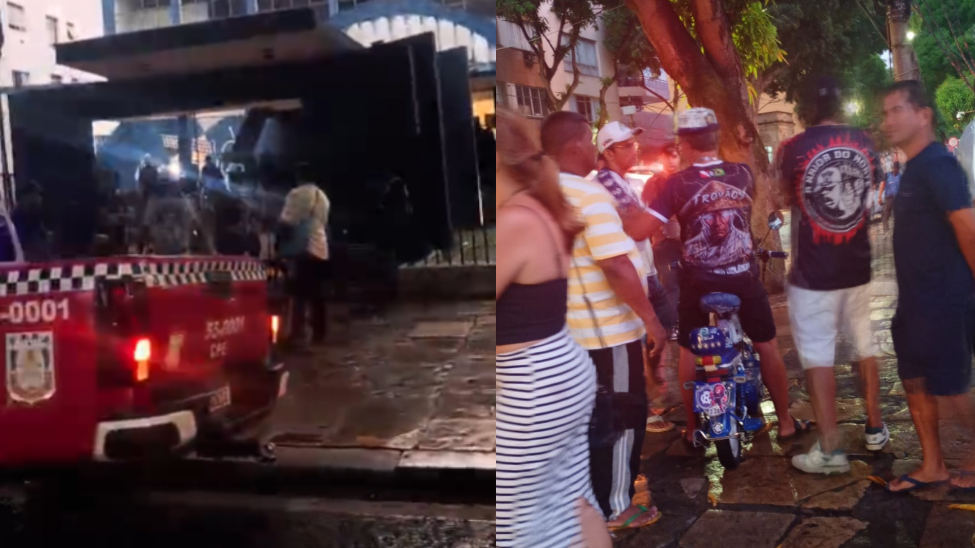 Protesto realizado em frente à sede social do Clube do Remo, após a derrota para o Coritiba.