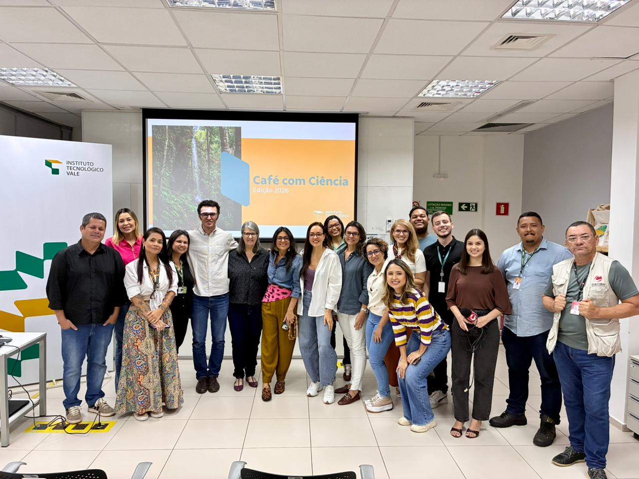 5ª edição do Café com Ciência, iniciativa que aproxima pesquisadores do Instituto Tecnológico Vale (ITV) e profissionais da imprensa.