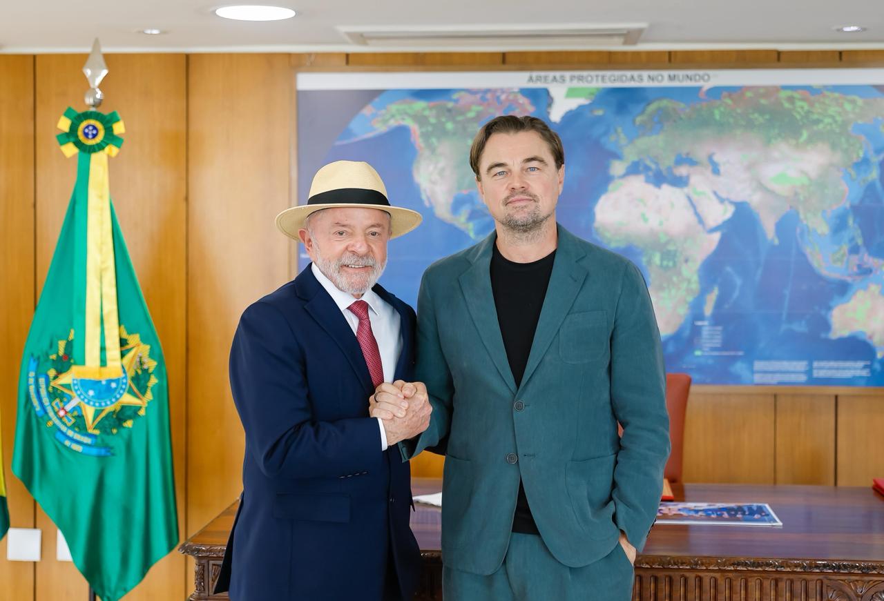 (O ator norte-americano Leonardo DiCaprio foi recebido pelo presidente Luiz Inácio Lula da Silva nesta quarta-feira (2).