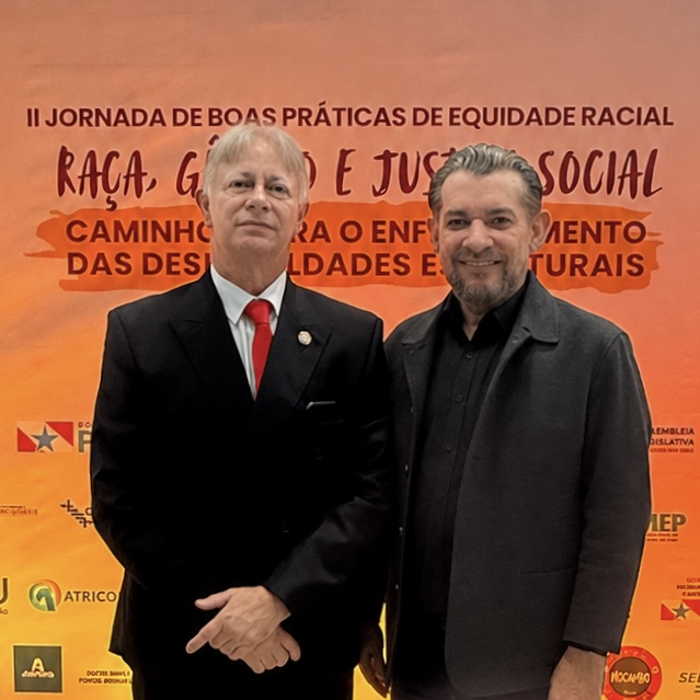 Desembargador Leonam Gondim da Cruz Júnior e Osvaldo Carvalho, presidente do Conselho Municipal de Saúde de Belém.