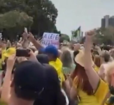 Imagem - Manifestantes fazem ato contra Moraes em Brasília no 7 de Setembro