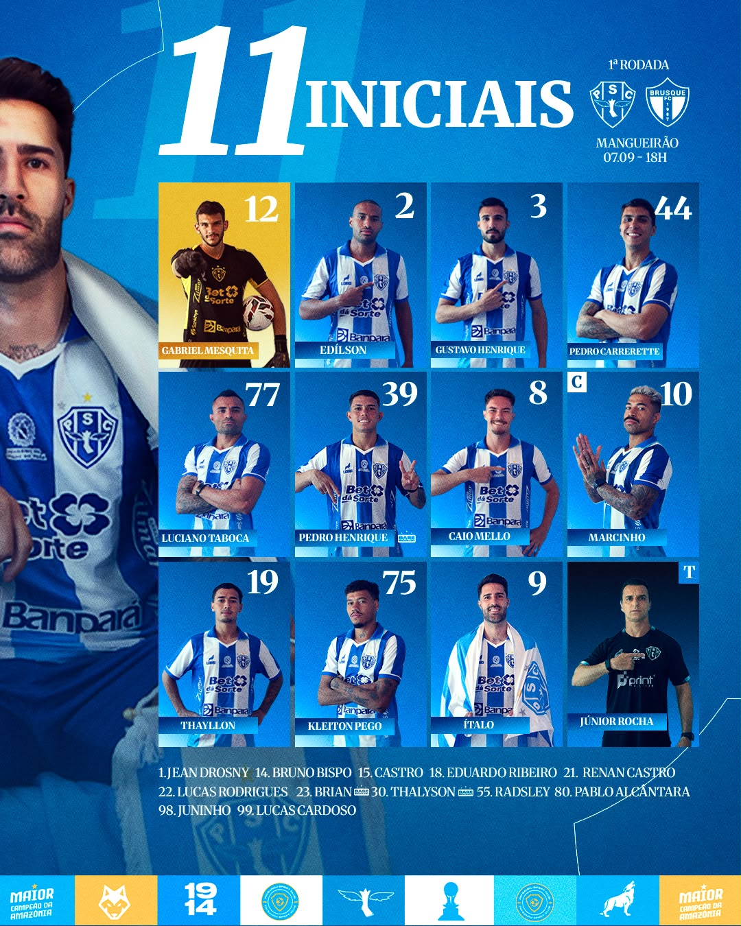 Escalação oficial do Paysandu