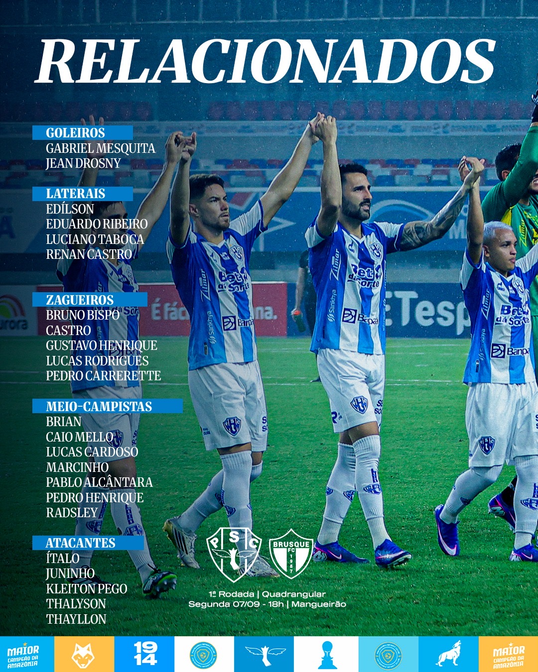Lista de relacionados para a partida -