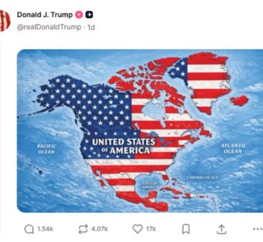Imagem - Mapa publicado por Trump provoca crise diplomática e leva Islândia a convocar embaixador dos EUA