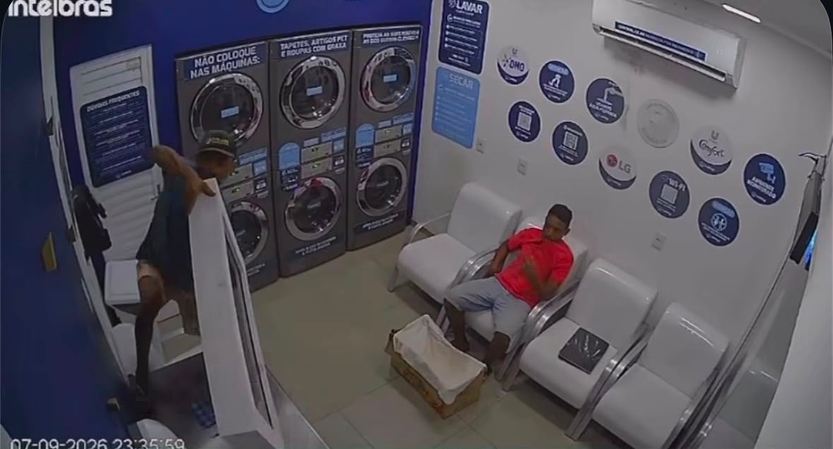 Dupla invade lavanderia e rouba televisão na Cidade Nova 6, em Ananindeua