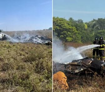 Imagem - Avião de pequeno porte cai em fazenda e mata 3 pessoas no Mato Grosso