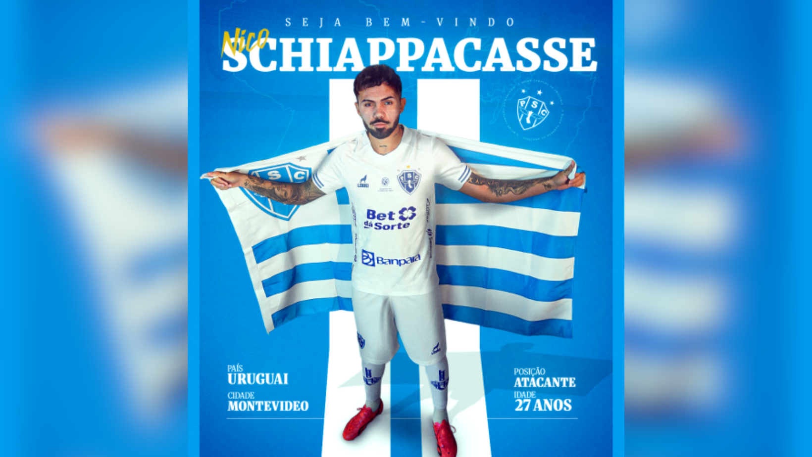 Em busca do acesso, Paysandu fecha com o atacante Nico Schiappacasse até 2027