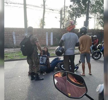Imagem - Mulher fica ferida após sofrer acidente com motocicleta em Ananindeua