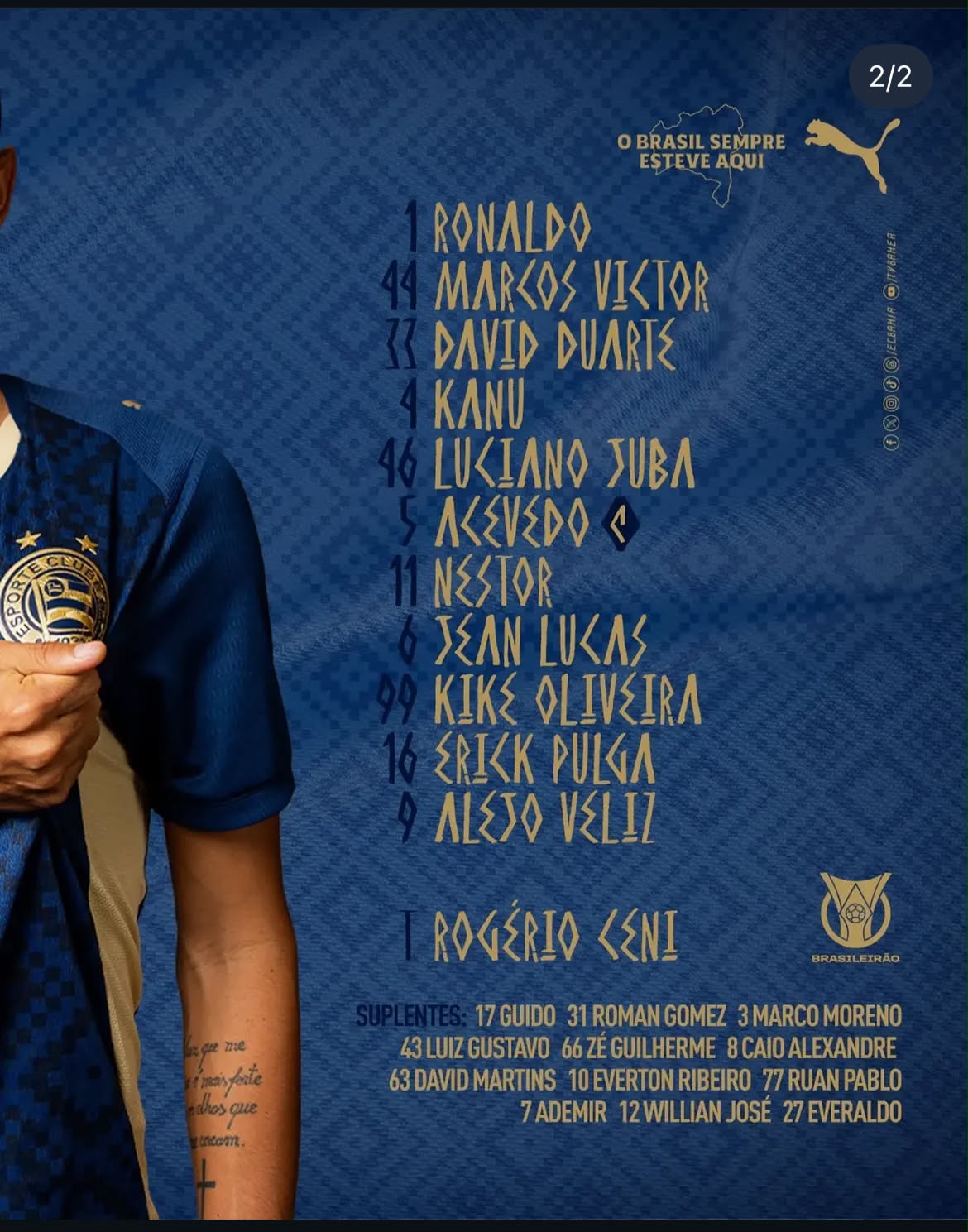 Escalação do Bahia