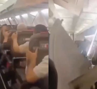 Imagem - Teto de cabine de avião despenca sobre passageiros durante voo no Irã