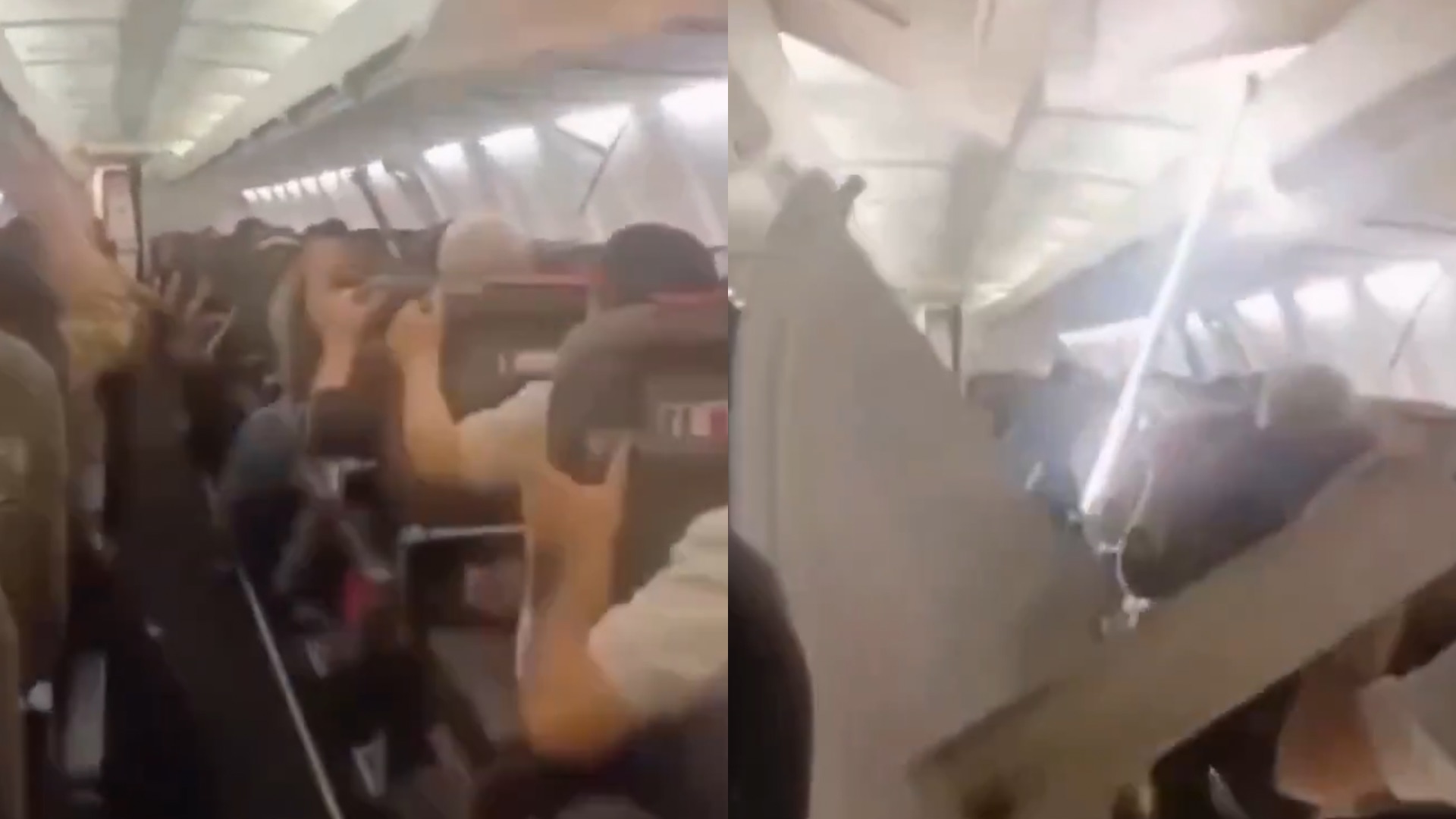 Passageiros de um voo comercial no Irã passaram por momentos de pânico quando a estrutura do teto da cabine de um Boeing 737 desabou em pleno ar. 