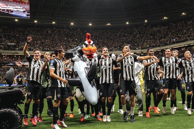 Jogadores do Galo comemoram na Arena MRV - 