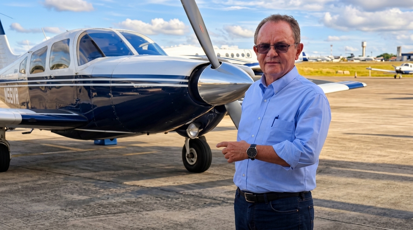 O avião em que estava o candidato apresentou uma falha relacionada ao deslocamento aéreo.