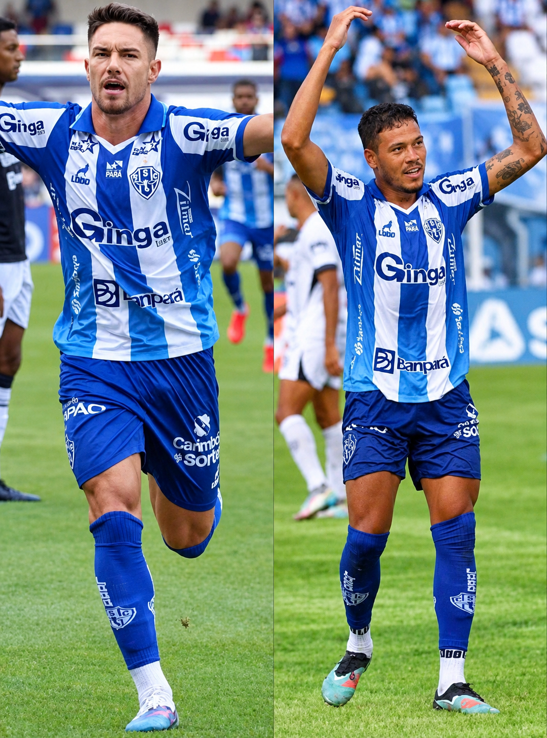Caio Mello e Kleiton Pego em ação pelo Paysandu 