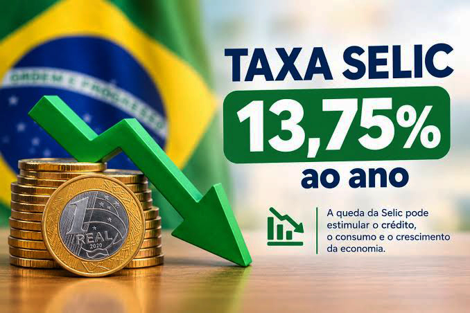 Taxa básica de juros da economia caiu somente 0,25 ponto percentual