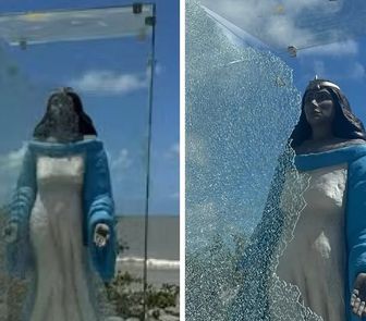 Imagem - Vândalos destroem proteção de estátua de Iemanjá na orla de João Pessoa