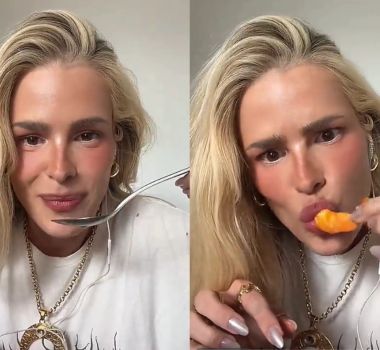 Imagem - Yasmin Brunet experimenta tacacá pela primeira vez e se surpreende: "Minha língua tá doidona"