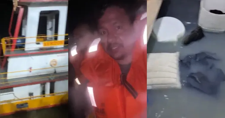 Tripulante mostrou as condições em que estava a embarcação durante a situação -