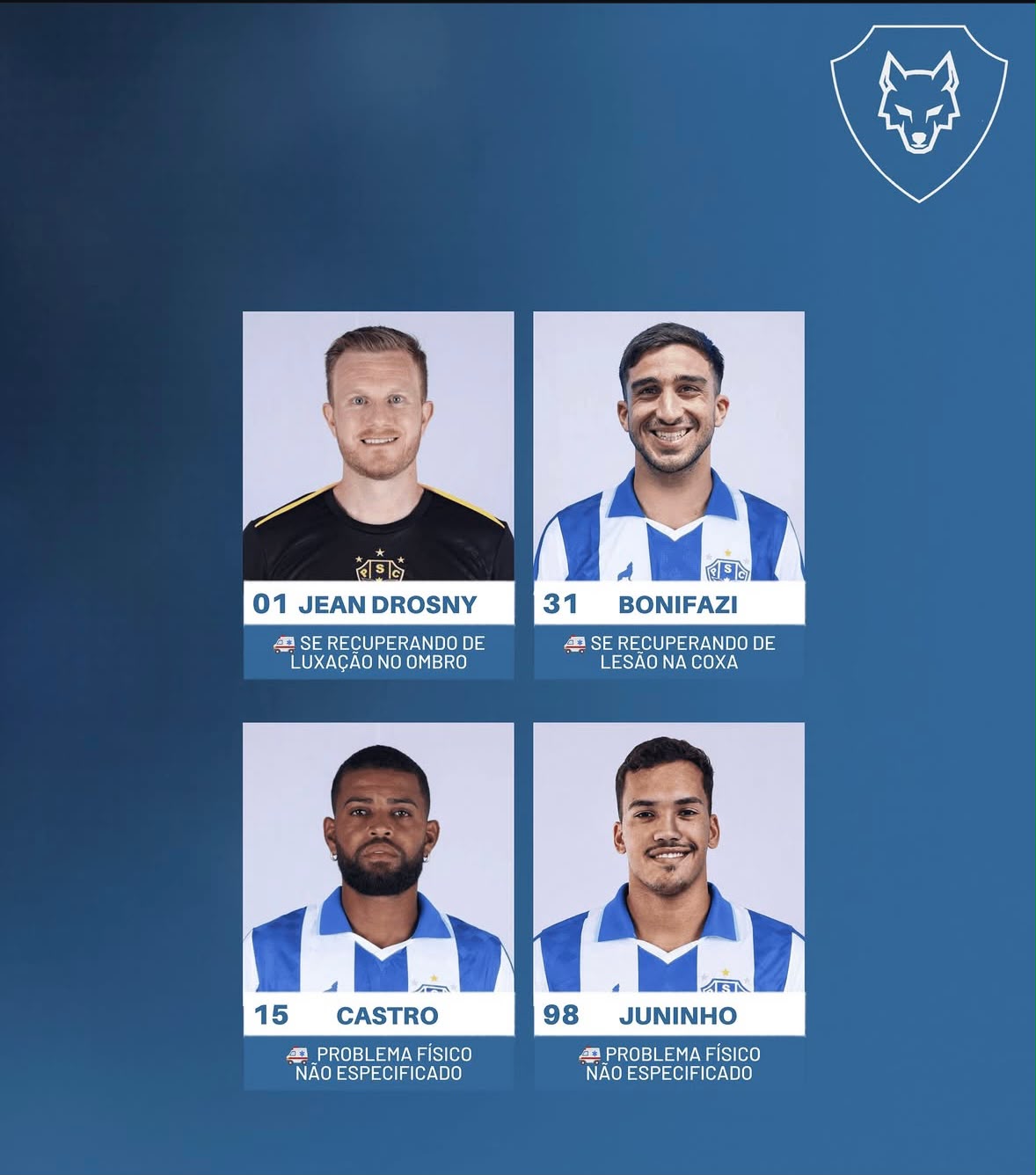 Lista de desfalques do Paysandu -