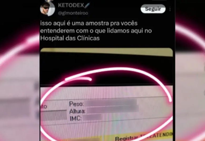 Médico do HC da USP de Ribeirão Preto  ironiza paciente com sobrepeso nas redes sociais.