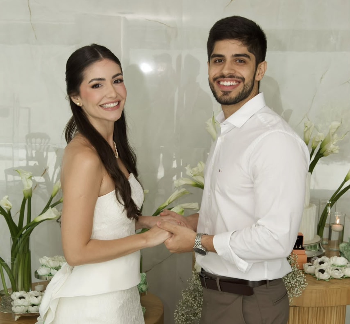 Os noivos, Gabriela Fernandes e Marcelo Figueiredo