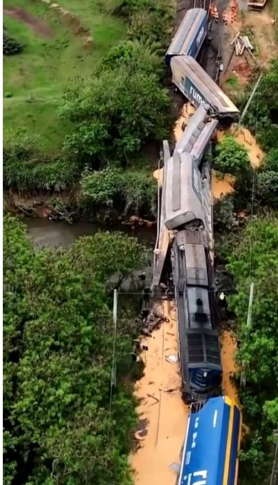 Trem descarrila mas não deixa feridos 