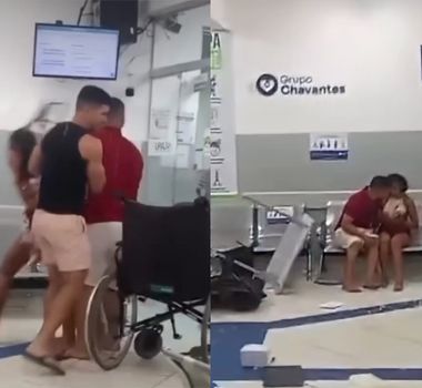 Imagem - Vídeo: Homem acalma mulher enfurecida com beijo durante quebra-quebra em hospital
