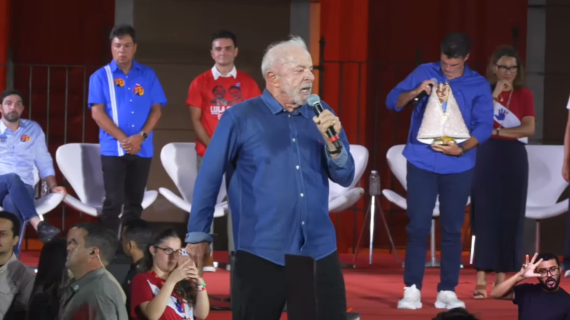 Lula durante discurso em Belém, no Pará.