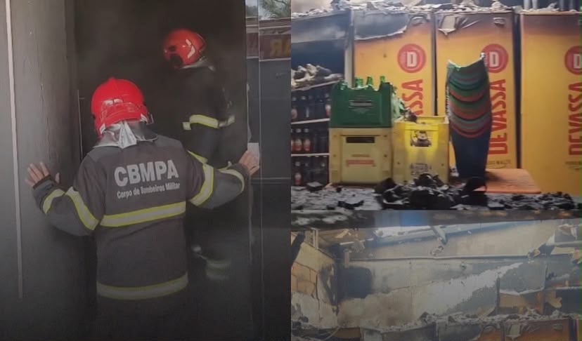 Fogo foi registrado na avenida Marquês de Herval, entre as avenidas Lomas Valentina e Angustura; Corpo de Bombeiros atua no local 

