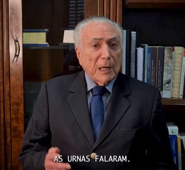 Imagem - Em vídeo, Michel Temer declara apoio a Flávio Bolsonaro no segundo turno