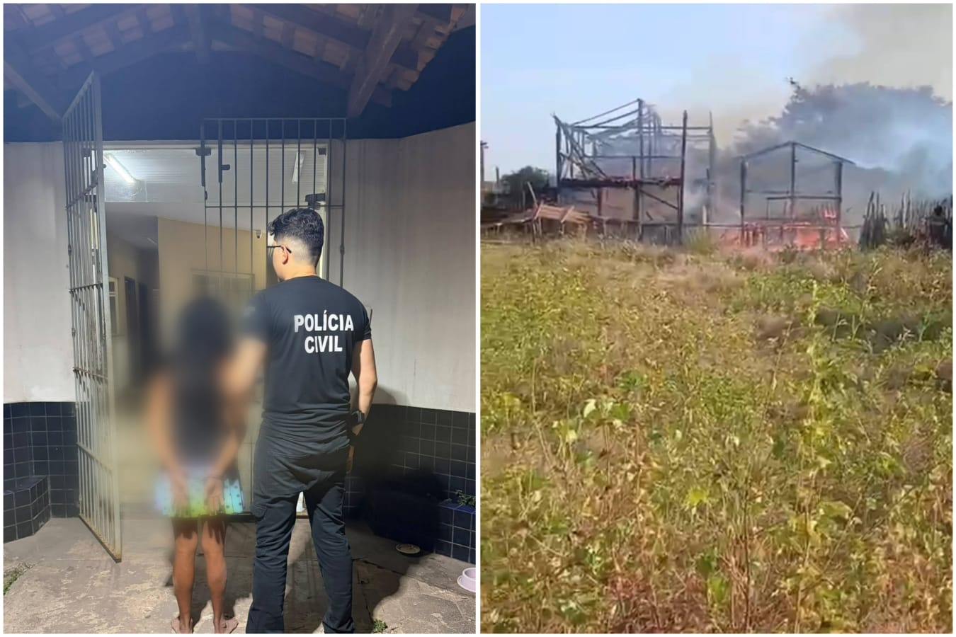 Fogo começou em uma residência no bairro da Chácara, em Cachoeira do Arari, e acabou atingindo o imóvel vizinho.