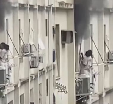 Imagem - Moradora fica pendurada em parapeito para escapar de incêndio em Copacabana no RJ