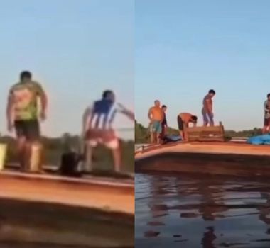 Imagem - Vídeo: Barco afunda durante transporte de equipamentos para evento em Igarapé-Miri