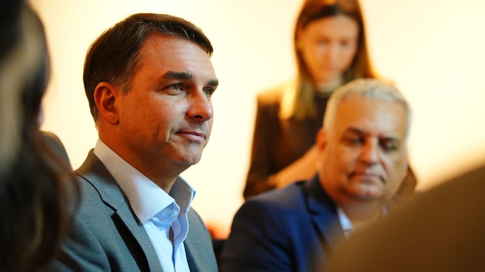 Candidato do PL à Presidência da República, Flávio Bolsonaro.