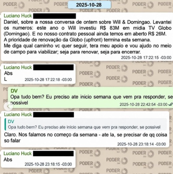 Conversas citam patrocínio do Will Bank ao Domingão 