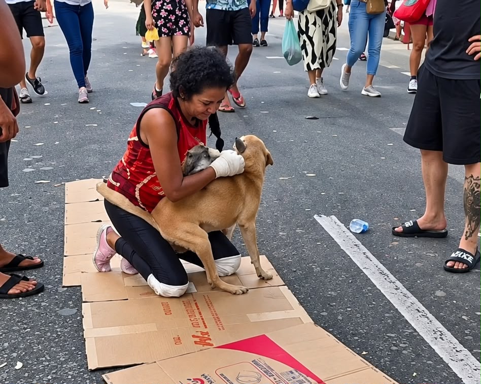 Devota paga promessa no Círio de Nazaré acompanhada do cachorro -