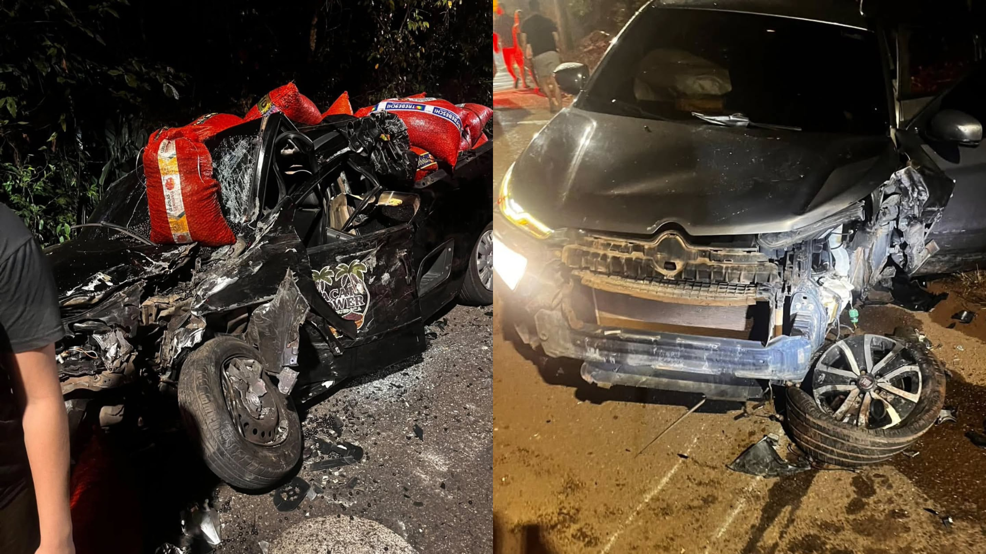 Colisão entre picapes na Estrada da Ceasa, em Belém, deixa três pessoas feridas