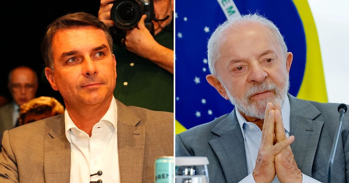 Flávio Bolsonaro (PL) e Luiz Inácio Lula da Silva (PT).
